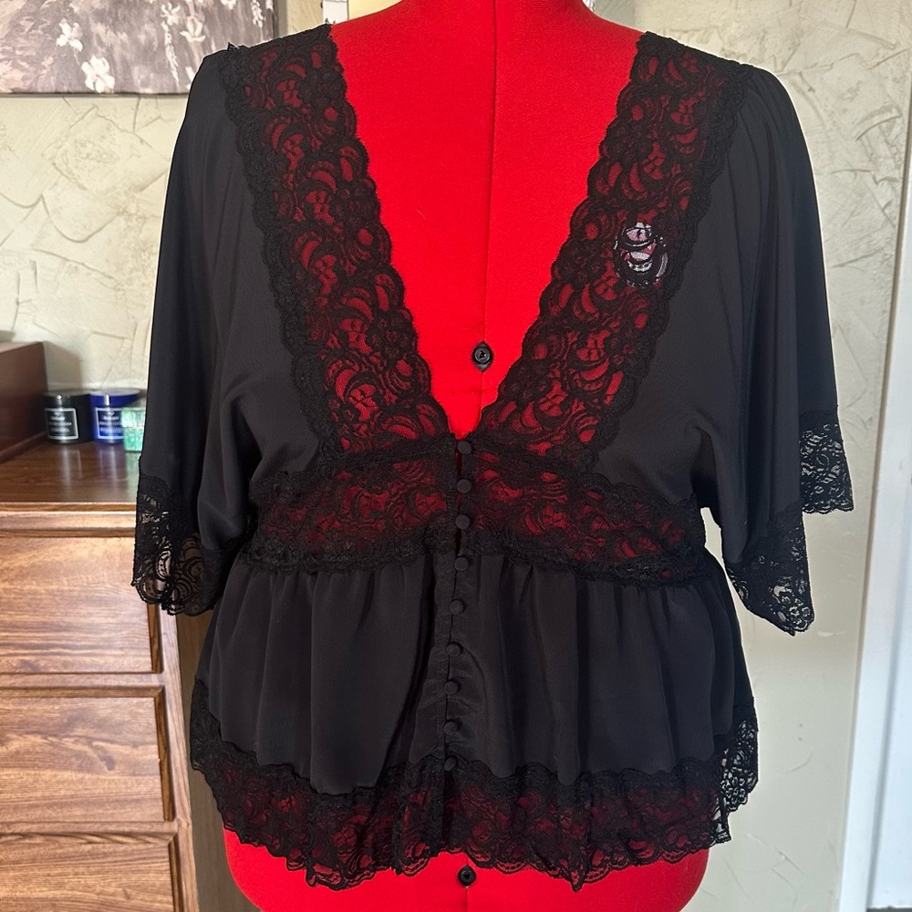 Lacy Peplum Blouse
